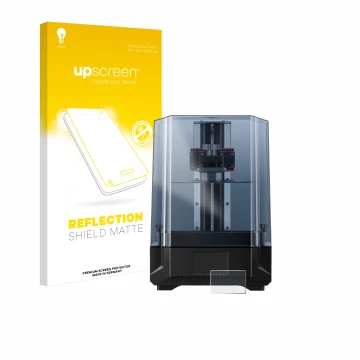 Vorderseite einer Produktverpackung mit dem Markenlogo upscreen. Daneben ist das Gerät Anycubic Photon Mono X 6Ks mit dem zuge