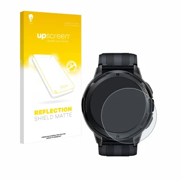 Vorderseite einer Produktverpackung mit dem Markenlogo upscreen. Daneben ist das Gerät Oukitel BT10 1.43