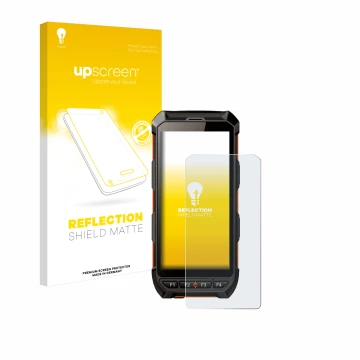 Vorderseite einer Produktverpackung mit dem Markenlogo upscreen. Daneben ist das Gerät iDTronic C9 RED mit dem zugehörigen Dis