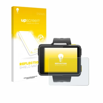 Vorderseite einer Produktverpackung mit dem Markenlogo upscreen. Daneben ist das Gerät Newland WD1 mit dem zugehörigen Display