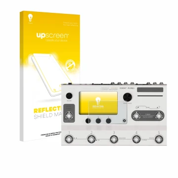 Vorderseite einer Produktverpackung mit dem Markenlogo upscreen. Daneben ist das Gerät Hotone Ampero II Stage mit dem zugehöri