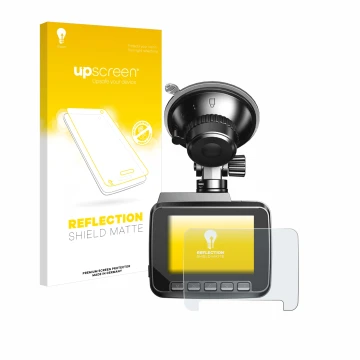 Vorderseite einer Produktverpackung mit dem Markenlogo upscreen. Daneben ist das Gerät Azdome IT-G63D mit dem zugehörigen Disp