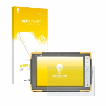 Vorderseite einer Produktverpackung mit dem Markenlogo upscreen. Daneben ist das Gerät Topcon FC-6000 mit dem zugehörigen Disp