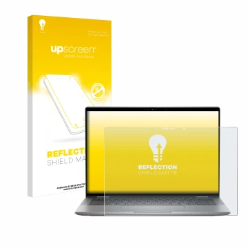 Vorderseite einer Produktverpackung mit dem Markenlogo upscreen. Daneben ist das Gerät Dell Latitude 7450 2-in-1 mit dem zugeh