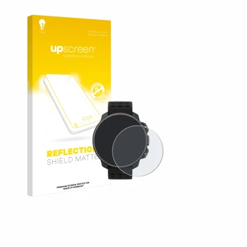 Vorderseite einer Produktverpackung mit dem Markenlogo upscreen. Daneben ist das Gerät Suunto Vertical Solar mit dem zugehörig