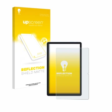 Vorderseite einer Produktverpackung mit dem Markenlogo upscreen. Daneben ist das Gerät Blackview Tab 80 mit dem zugehörigen Di