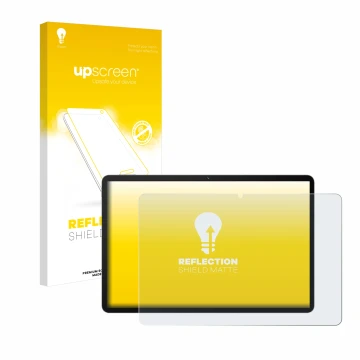Vorderseite einer Produktverpackung mit dem Markenlogo upscreen. Daneben ist das Gerät Huawei MatePad SE 11