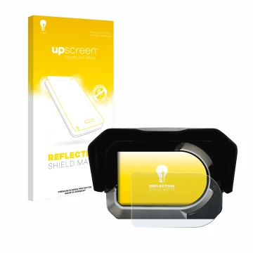 Vorderseite einer Produktverpackung mit dem Markenlogo upscreen. Daneben ist das Gerät Kymco CV3 mit dem zugehörigen Displaysc