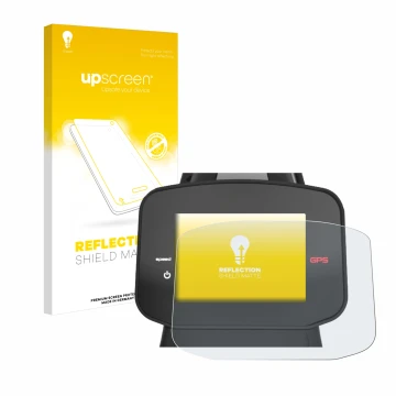 Vorderseite einer Produktverpackung mit dem Markenlogo upscreen. Daneben ist das Gerät PowaKaddy FX7 GPS 3.5