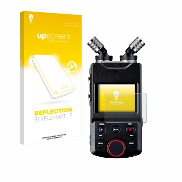 Vorderseite einer Produktverpackung mit dem Markenlogo upscreen. Daneben ist das Gerät Tascam Portacapture X6 mit dem zugehöri