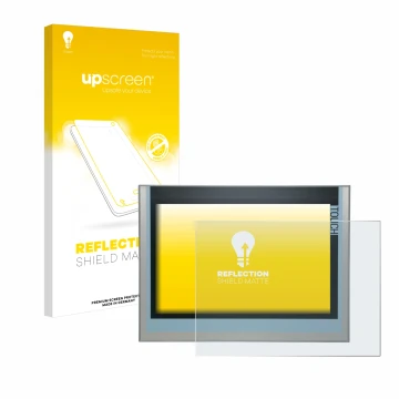 Vorderseite einer Produktverpackung mit dem Markenlogo upscreen. Daneben ist das Gerät Siemens KTP700 Basic 2nd Generation Sim