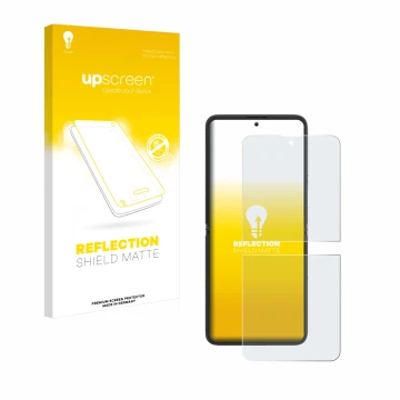 Vorderseite einer Produktverpackung mit dem Markenlogo upscreen. Daneben ist das Gerät Blackview Hero 10 (Vorderes Display) mi