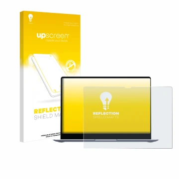 Vorderseite einer Produktverpackung mit dem Markenlogo upscreen. Daneben ist das Gerät Samsung Galaxy Book4 Edge 14