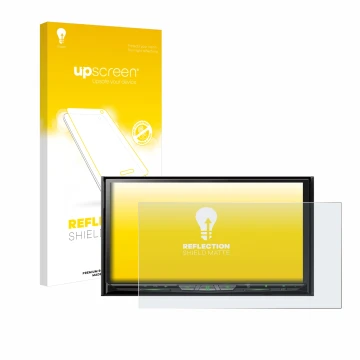Vorderseite einer Produktverpackung mit dem Markenlogo upscreen. Daneben ist das Gerät Pioneer AVH-Z9200DAB mit dem zugehörige