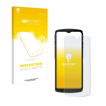 Vorderseite einer Produktverpackung mit dem Markenlogo upscreen. Daneben ist das Gerät Urovo DT66 mit dem zugehörigen Displays
