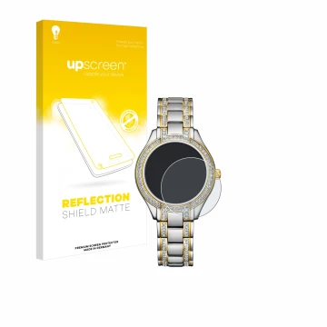 Vorderseite einer Produktverpackung mit dem Markenlogo upscreen. Daneben ist das Gerät Citizen Eco Drive FE1234-50L mit dem zu