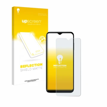 Vorderseite einer Produktverpackung mit dem Markenlogo upscreen. Daneben ist das Gerät Nokia G60 5G mit dem zugehörigen Displa