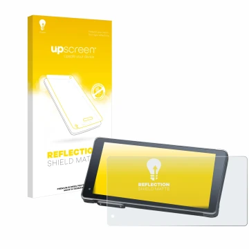 Vorderseite einer Produktverpackung mit dem Markenlogo upscreen. Daneben ist das Gerät Lamto Smart Screen RC12 5.5