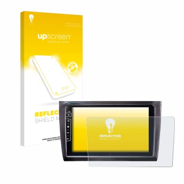 Vorderseite einer Produktverpackung mit dem Markenlogo upscreen. Daneben ist das Gerät Dynavin D9-DF56 9