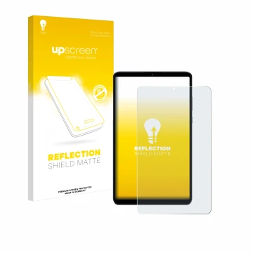 Vorderseite einer Produktverpackung mit dem Markenlogo upscreen. Daneben ist das Gerät Xiaomi Redmi Pad SE 8.7 mit dem zugehör