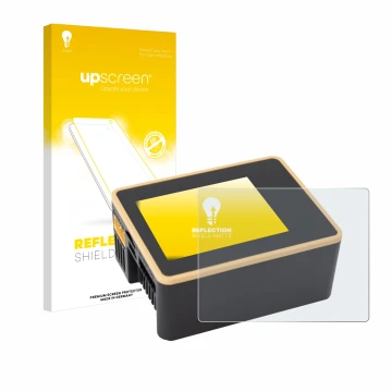 Vorderseite einer Produktverpackung mit dem Markenlogo upscreen. Daneben ist das Gerät Junsi iCharger X6 mit dem zugehörigen D