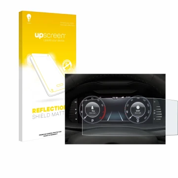 Vorderseite einer Produktverpackung mit dem Markenlogo upscreen. Daneben ist das Gerät Skoda Virtual Cockpit 10.25