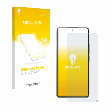 Vorderseite einer Produktverpackung mit dem Markenlogo upscreen. Daneben ist das Gerät Xiaomi 14T mit dem zugehörigen Displays