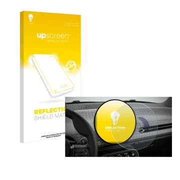 Vorderseite einer Produktverpackung mit dem Markenlogo upscreen. Daneben ist das Gerät Mini Cooper Electric BJ 2024 mit dem zu