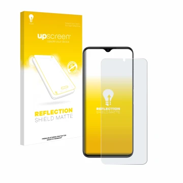 Vorderseite einer Produktverpackung mit dem Markenlogo upscreen. Daneben ist das Gerät Doogee N50 Pro mit dem zugehörigen Disp