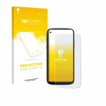 Vorderseite einer Produktverpackung mit dem Markenlogo upscreen. Daneben ist das Gerät Unihertz Jelly Max mit dem zugehörigen 
