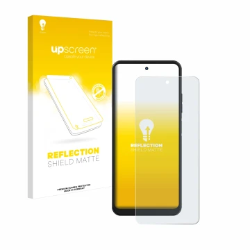 Vorderseite einer Produktverpackung mit dem Markenlogo upscreen. Daneben ist das Gerät Hotwav Note 12 mit dem zugehörigen Disp