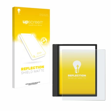 Vorderseite einer Produktverpackung mit dem Markenlogo upscreen. Daneben ist das Gerät Boox Note Air 4 C mit dem zugehörigen D