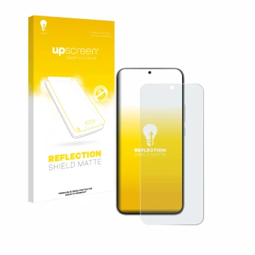 Vorderseite einer Produktverpackung mit dem Markenlogo upscreen. Daneben ist das Gerät Huawei Nova 13 mit dem zugehörigen Disp