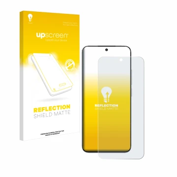 Vorderseite einer Produktverpackung mit dem Markenlogo upscreen. Daneben ist das Gerät Xiaomi 15 mit dem zugehörigen Displaysc