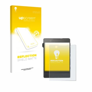 Vorderseite einer Produktverpackung mit dem Markenlogo upscreen. Daneben ist das Gerät Light Phone 3 mit dem zugehörigen Displ