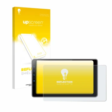 Vorderseite einer Produktverpackung mit dem Markenlogo upscreen. Daneben ist das Gerät Pioneer SPH-DA97DAB mit dem zugehörigen