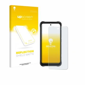 Vorderseite einer Produktverpackung mit dem Markenlogo upscreen. Daneben ist das Gerät Umidigi Bison GT2 Pro 4G mit dem zugehö