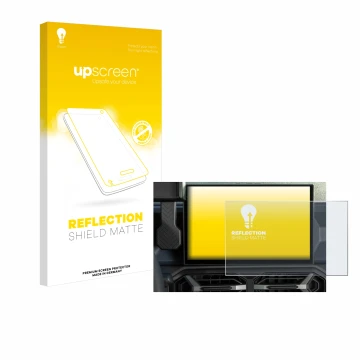 Vorderseite einer Produktverpackung mit dem Markenlogo upscreen. Daneben ist das Gerät Dacia Duster Infotainment System (2024)