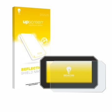 Vorderseite einer Produktverpackung mit dem Markenlogo upscreen. Daneben ist das Gerät Suzuki V-Strom 800DE 2024 mit dem zugeh