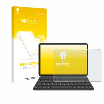 Vorderseite einer Produktverpackung mit dem Markenlogo upscreen. Daneben ist das Gerät BESTTAB A20 mit dem zugehörigen Display