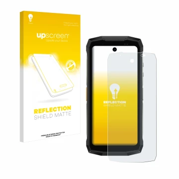 Vorderseite einer Produktverpackung mit dem Markenlogo upscreen. Daneben ist das Gerät Ulefone Armor Mini 20 Pro mit dem zugeh