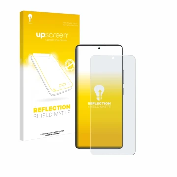 Vorderseite einer Produktverpackung mit dem Markenlogo upscreen. Daneben ist das Gerät Xiaomi Poco F7 Pro mit dem zugehörigen 