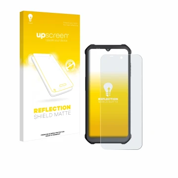 Vorderseite einer Produktverpackung mit dem Markenlogo upscreen. Daneben ist das Gerät Sonim XP400 mit dem zugehörigen Display