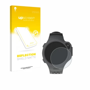 Vorderseite einer Produktverpackung mit dem Markenlogo upscreen. Daneben ist das Gerät myFirst Fone R1 mit dem zugehörigen Dis