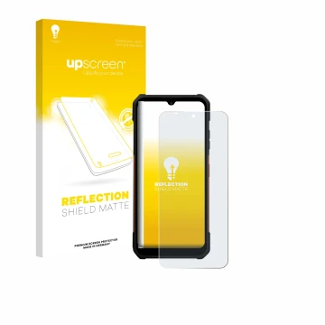 Vorderseite einer Produktverpackung mit dem Markenlogo upscreen. Daneben ist das Gerät myPhone Hammer Construction 2 Thermal 5