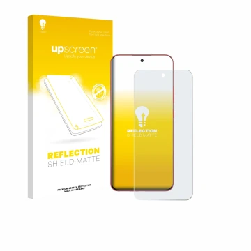 Vorderseite einer Produktverpackung mit dem Markenlogo upscreen. Daneben ist das Gerät Oppo A5 Pro mit dem zugehörigen Display