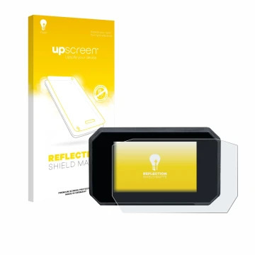 Vorderseite einer Produktverpackung mit dem Markenlogo upscreen. Daneben ist das Gerät Suzuki GSX-S1000GT mit dem zugehörigen 