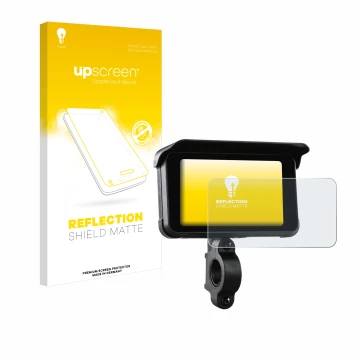 Vorderseite einer Produktverpackung mit dem Markenlogo upscreen. Daneben ist das Gerät Midland Bike-Play-Guardian mit dem zuge