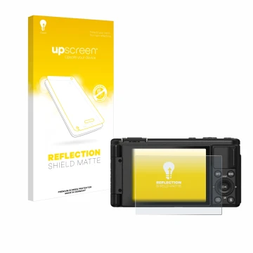 Vorderseite einer Produktverpackung mit dem Markenlogo upscreen. Daneben ist das Gerät Yashica City 100 mit dem zugehörigen Di