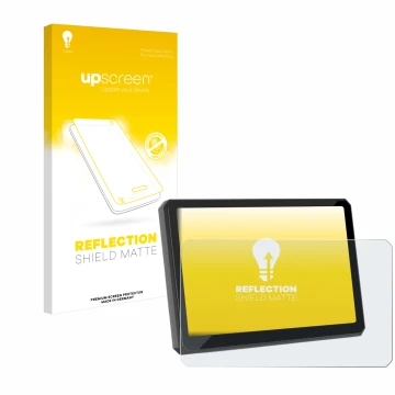 Vorderseite einer Produktverpackung mit dem Markenlogo upscreen. Daneben ist das Gerät Carpuride W702BS 7